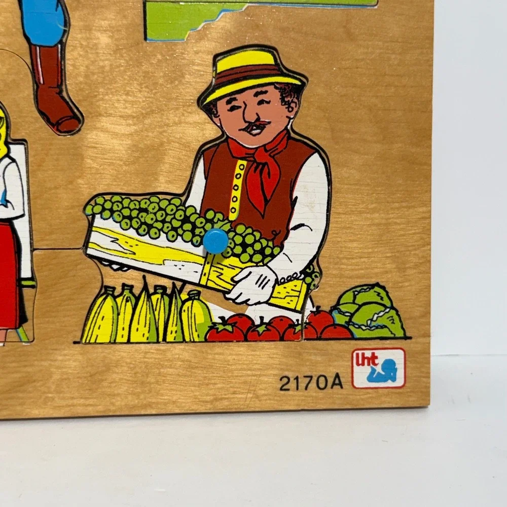 Vintage Lighthouse Toys Ltd Wooden Peg Puzzle 2170A Community Helpers Malta